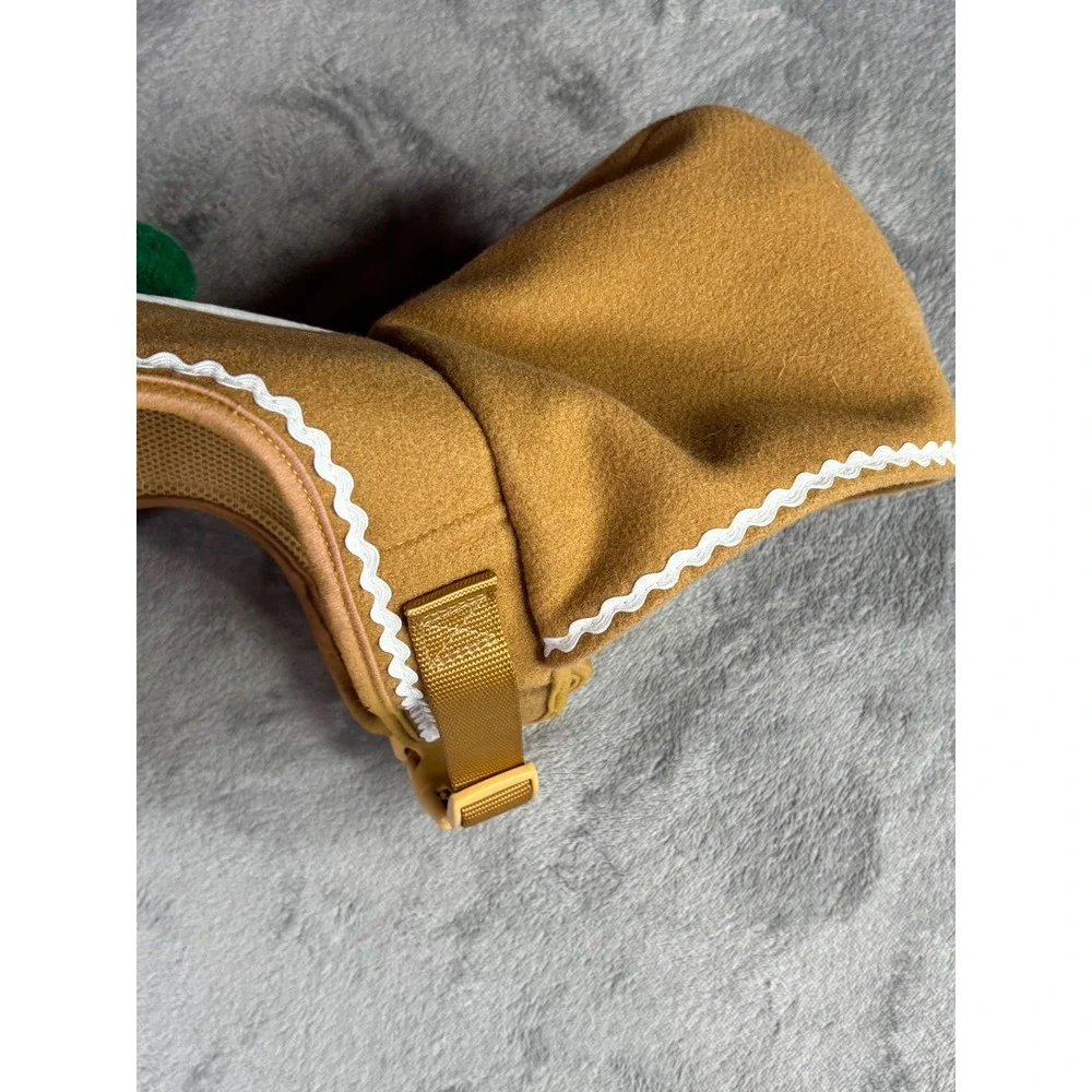 Gingerbread Dog Harness Large Tan Canvas Christmas Holiday Hooded‎ Costume